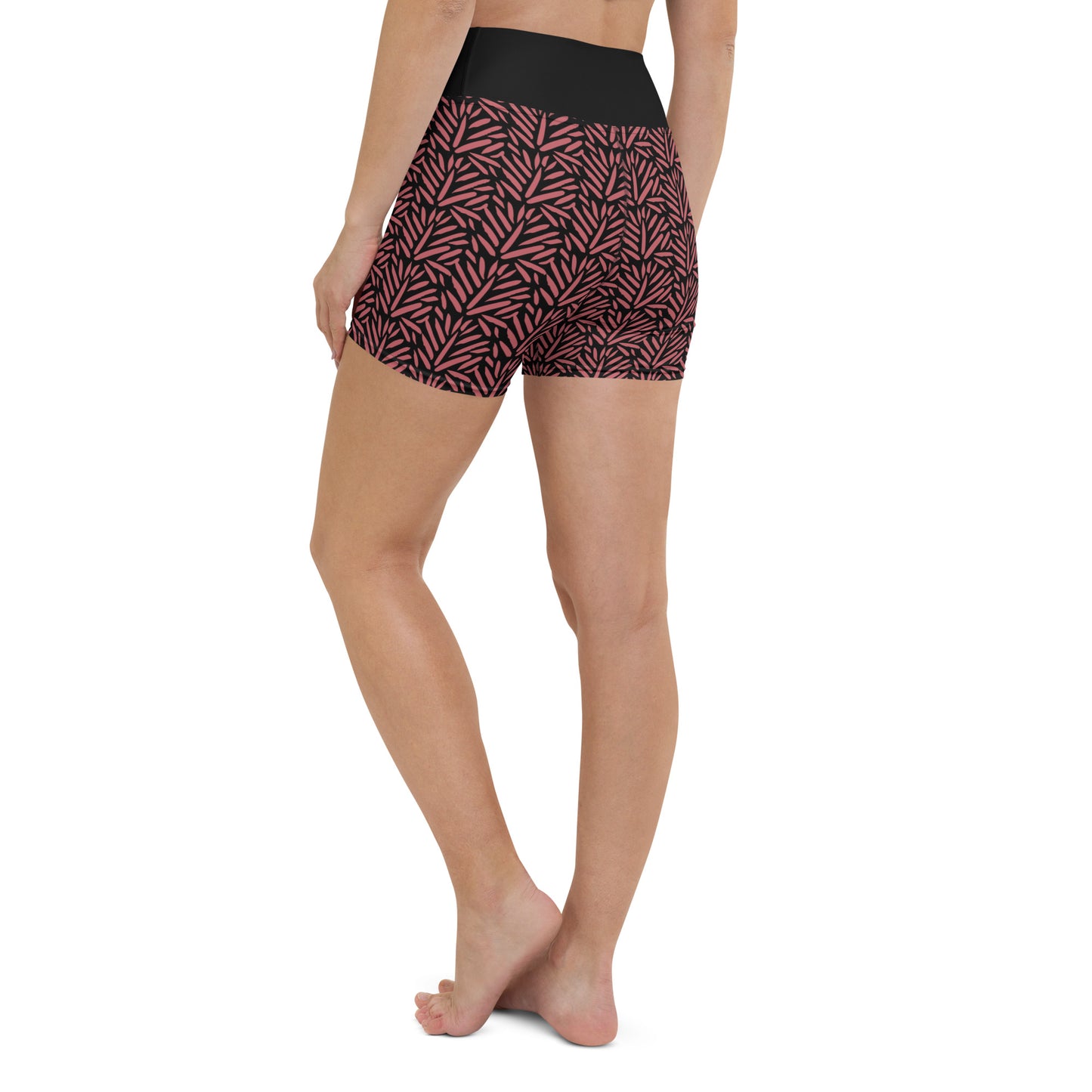 Red Floral Yoga Shorts